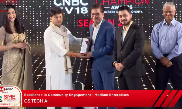 CS TECH Ai Wins CNBC TV18 SME Champion Award for Transforming Rural Water Supply in Maharashtra